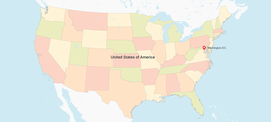 Map of United States of America