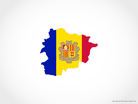 Printable Vector Map Of Andorra Flag Free Vector Maps   AD EPS 02 6001 