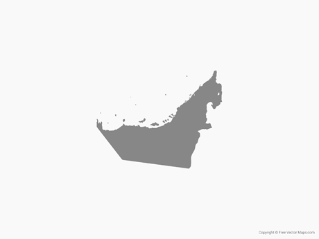 Map of United Arab Emirates - Single Color