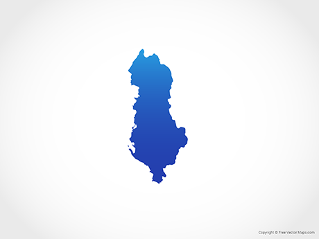 Free Vector Map of Albania - Blue