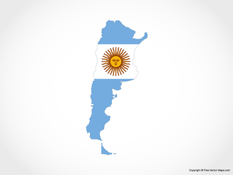 Argentina Map With Flag   AR EPS 02 6001 