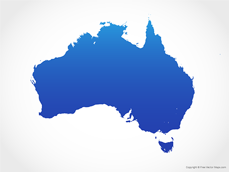 Free Vector Map of Australia - Blue