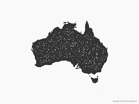 Free Vector Map of Australia - Stamp