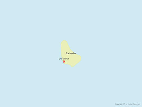 Free Vector Map of Barbados