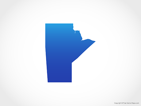 Free Vector Map of Manitoba - Blue