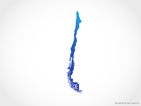 Free Vector Map of Chile - Blue