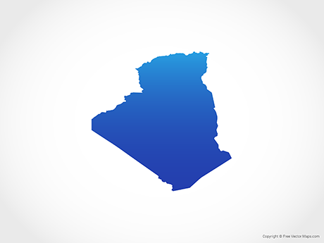 Free Vector Map of Algeria - Blue