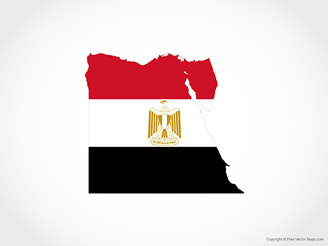 Flag Map Of Egypt Vector Map Of Egypt - Flag | Free Vector Maps