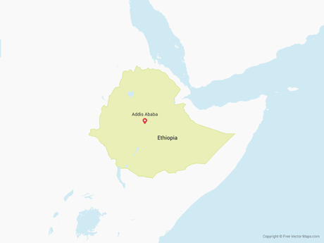 Free Vector Map of Ethiopia