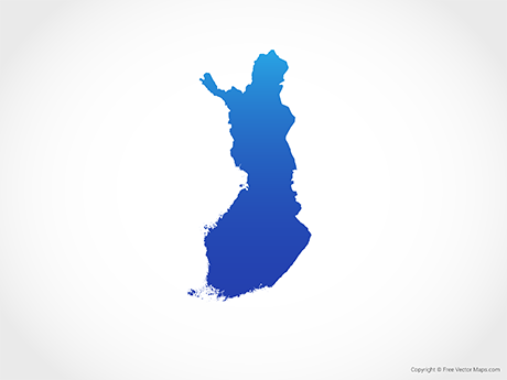 Free Vector Map of Finland - Blue