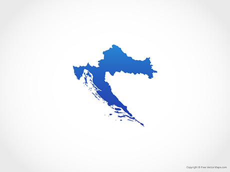 Free Vector Map of Croatia - Blue