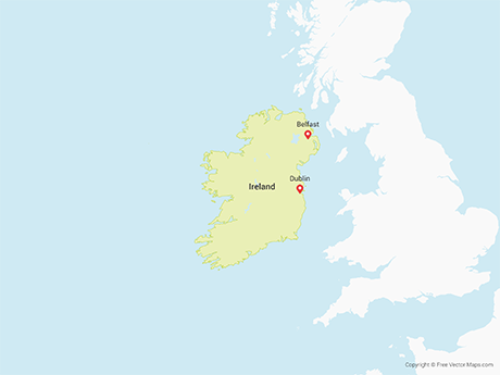 Free Vector Map of Ireland