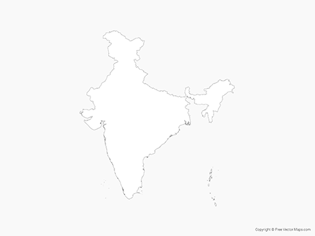 Free Vector Map of India - Outline