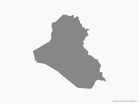 Map of Iraq - Single Color