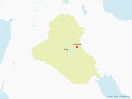 Free Vector Map of Iraq