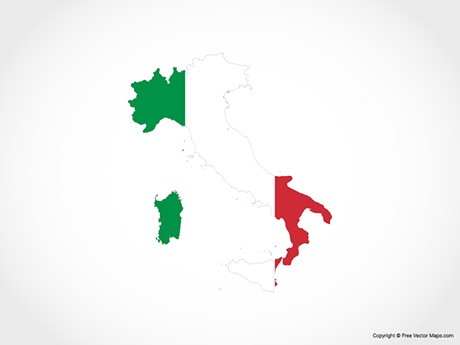 Free Vector Map of Italy - Flag