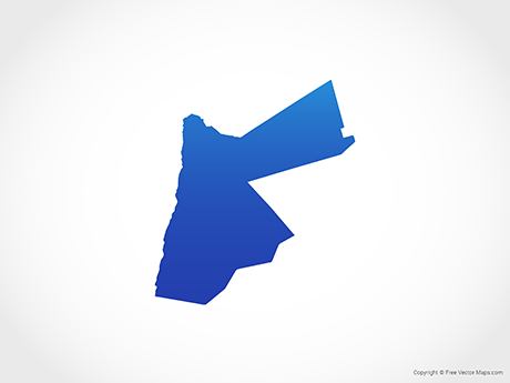 Free Vector Map of Jordan - Blue