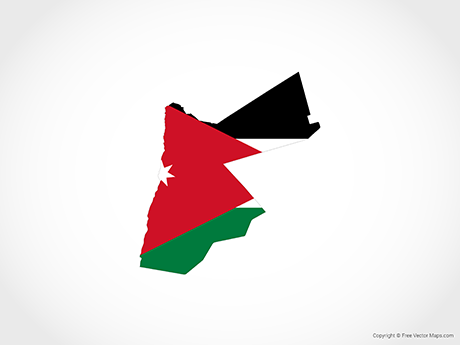 Printable Vector Map Of Jordan Flag Free Vector Maps