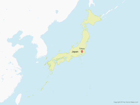 Free Vector Map of Japan