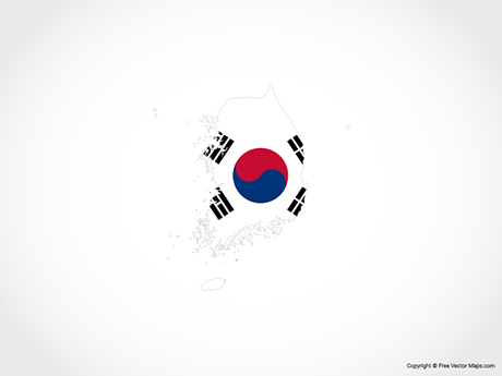 Free Vector Map of South Korea - Flag