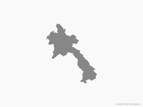 Map of Laos - Single Color