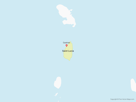 Free Vector Map of Saint Lucia