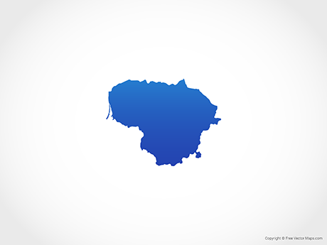 Free Vector Map of Lithuania - Blue