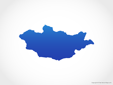 Free Vector Map of Mongolia - Blue