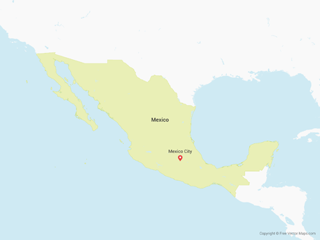 Free Vector Map of Mexico