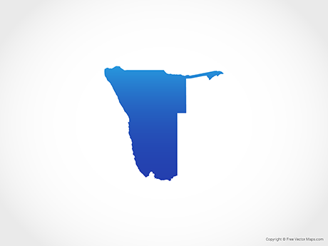 Free Vector Map of Namibia - Blue