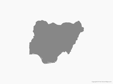 Free Vector Map of Nigeria - Single Color