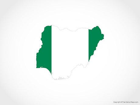 Free Vector Map of Nigeria - Flag