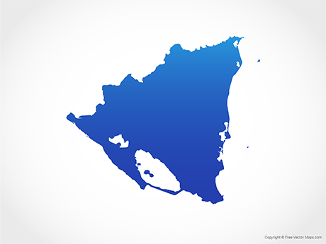 Free Vector Map of Nicaragua - Blue