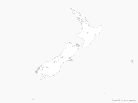 Free Vector Map of New Zealand - Outline