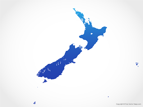 New Zealand Map Png Vector Map Of New Zealand - Blue | Free Vector Maps