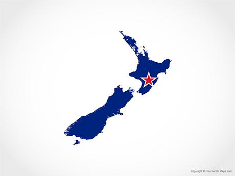 Free Vector Map of New Zealand - Flag