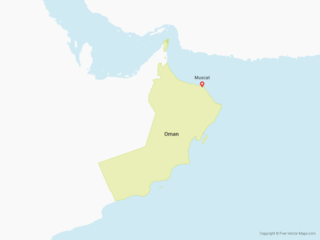 Free Vector Map of Oman