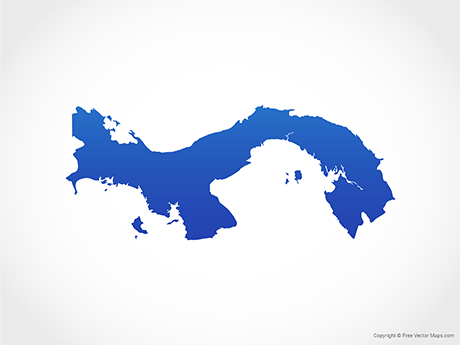 Free Vector Map of Panama - Blue