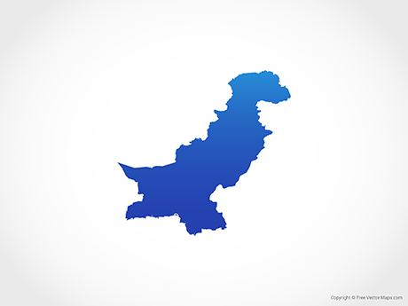 Free Vector Map of Pakistan - Blue