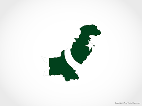 Free Vector Map of Pakistan - Flag