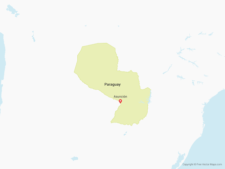 Free Vector Map of Paraguay