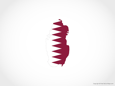 Free Vector Map of Qatar - Flag