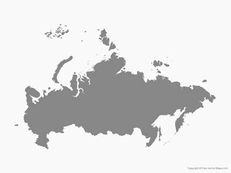 Free Vector Map of Russia - Single Color