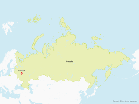 Free Vector Map of Russia