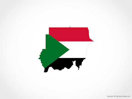 Free Vector Map of Sudan - Flag