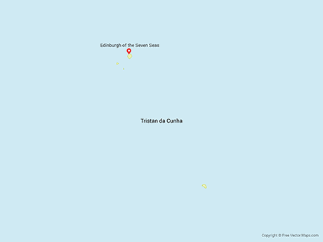 Free Vector Map of Tristan da Cunha