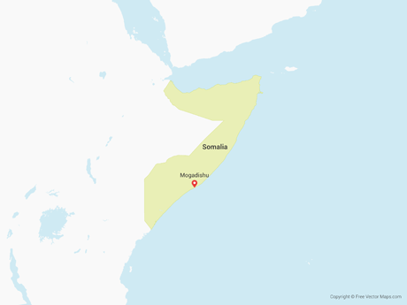 Free Vector Map of Somalia