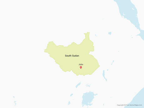 Free Vector Map of South Sudan