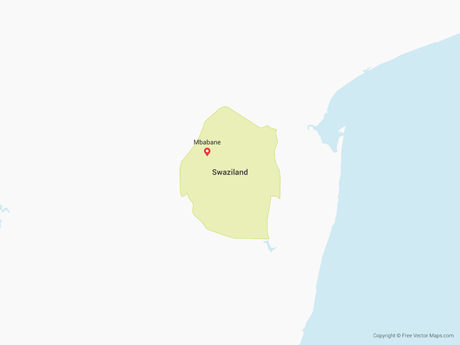 Free Vector Map of Swaziland