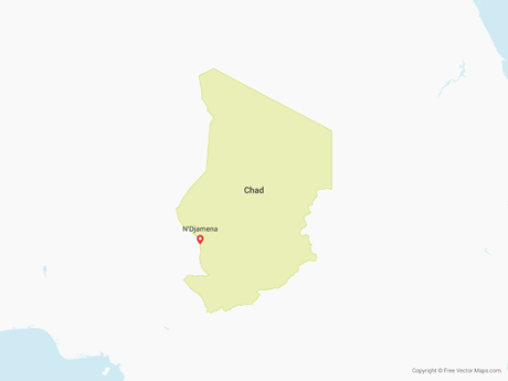 Free Vector Map of Chad